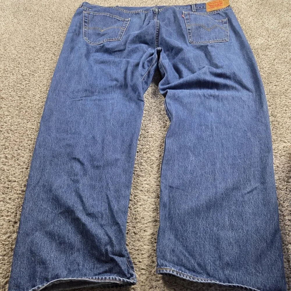Levis 501 Jeans Mens 54x31 Tag 54x32 Straight Button Fly Dark Wash Denim